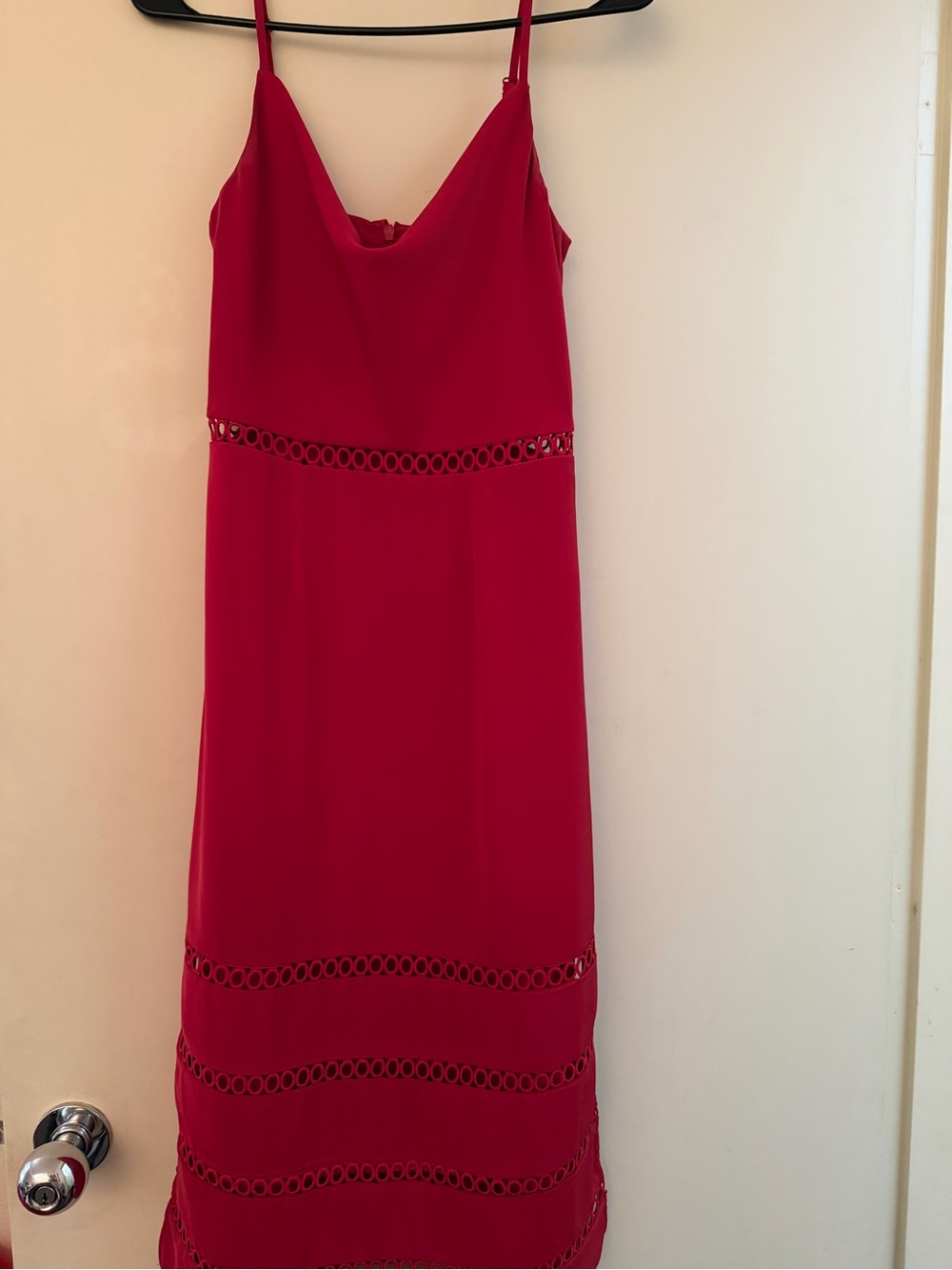 KEEPSAKE the Label Red Sleeveless Midi Dress with Cutout Trim